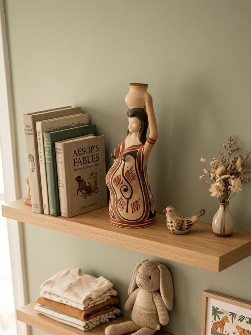 Homage to pregnant women-vintage Venezuelan folk art-terracotta-handmade statue